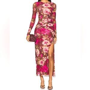 Free People Gianni Maxi Dress Size XS Pink Red Feminine Romantic Y2K 90s Retro